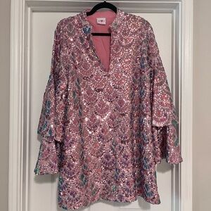 GAYLE LONG SLEEVE MINI DRESS - FEELING SPARKY